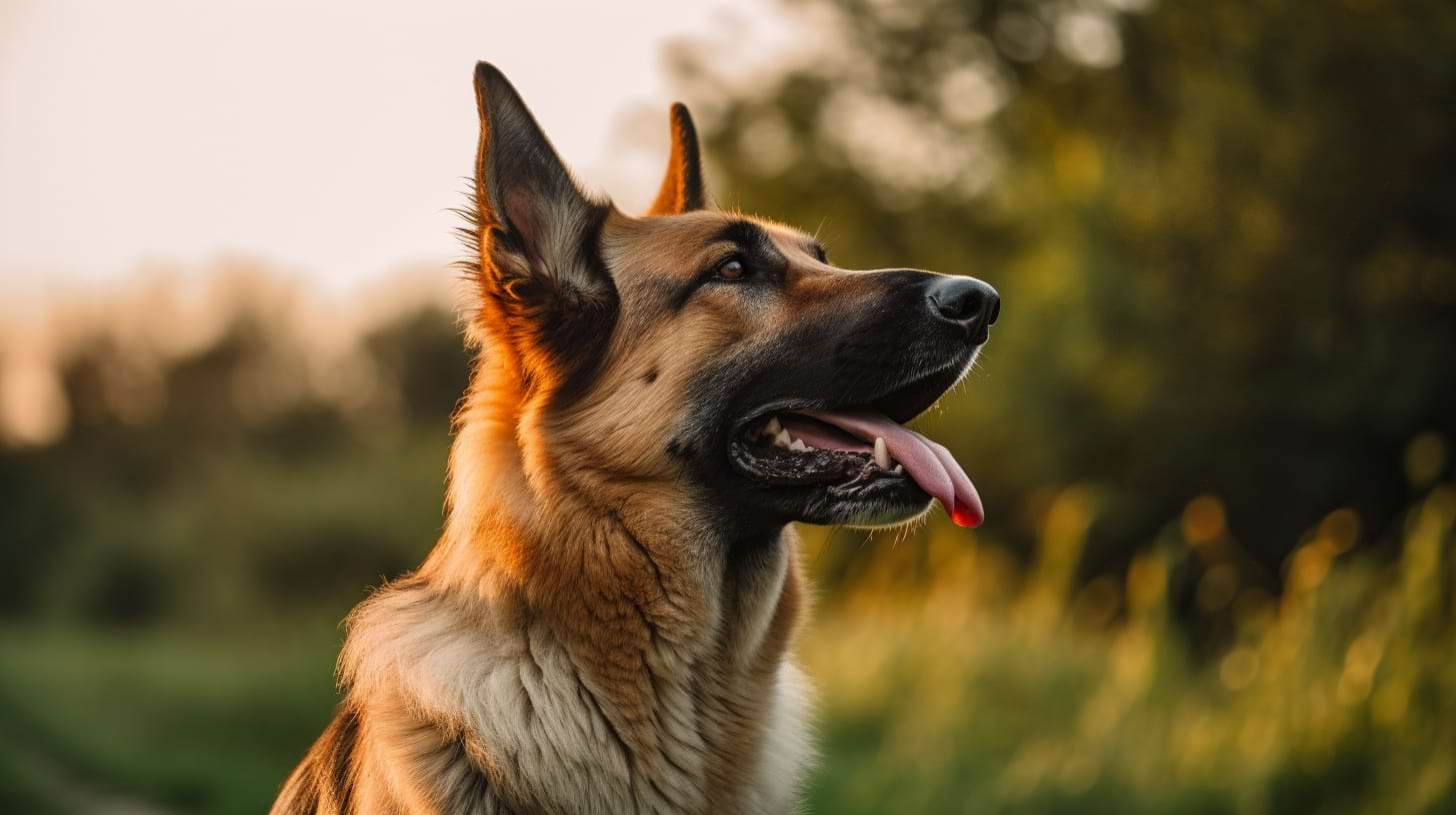 photography of a german shepherd on a meadow