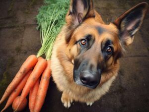 a-photography-of-a-german-shepherd-with-carrots