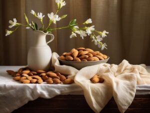 photography of almonds in a bowl