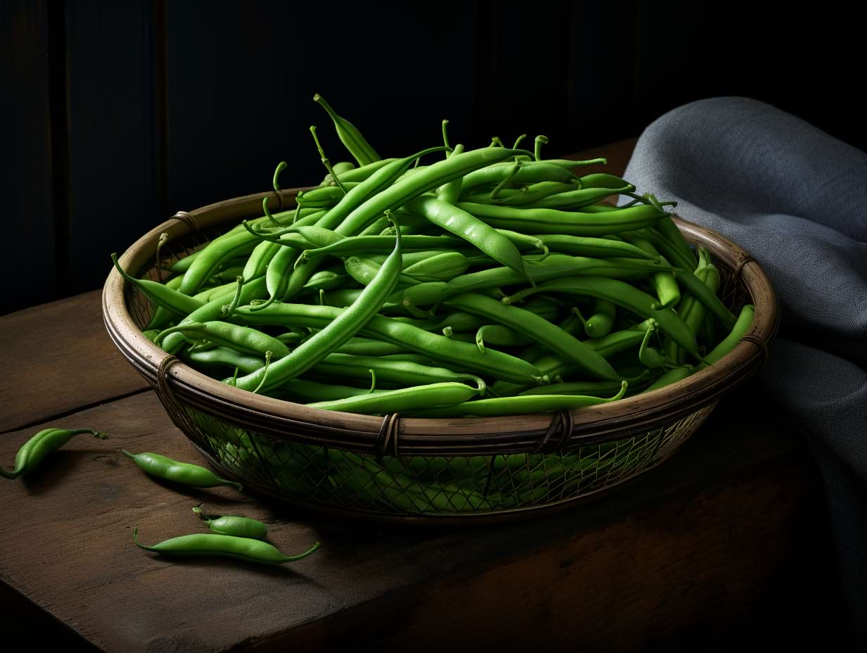 photography of a bowl of green beans