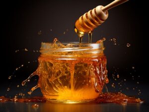 photography of honey jar